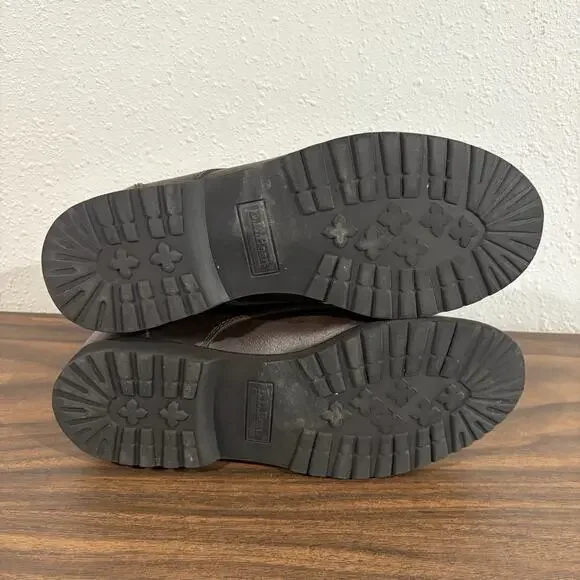 L.L. Bean Womens Brown Leather Lace Up Combat Boots Size 8.5 Wide Ankle Booties - Picture 13 of 15